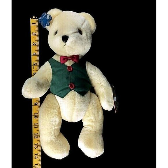 Applause 1988 Welcome Friends jointed teddy bear plush toy animal with vest - Picture 7 of 11